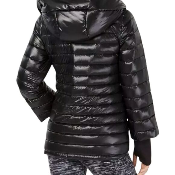 Women's Calvin Klein Black Puffer Jacket with hood Down Filling - Picture 3 of 8